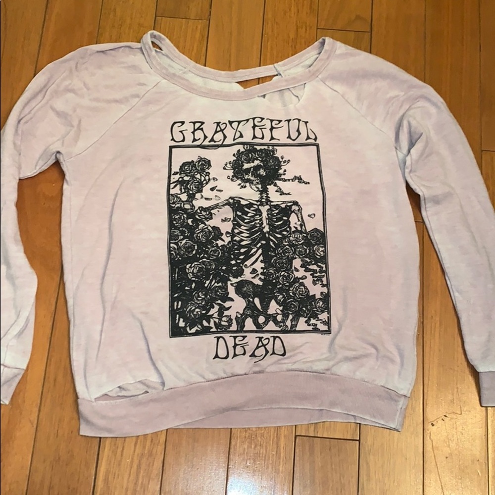 Chaser Light Lavender Grateful Dead Skeleton Graphic Sweatshirt
